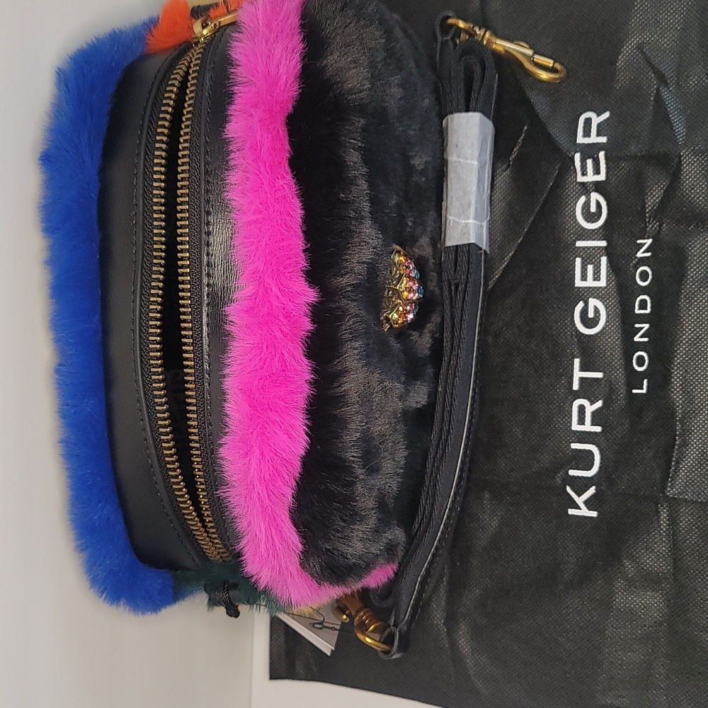 - KURT GEIGER LONDON Kensington Medium Camera Black Leather Crossbody Bag - Picture 7 of 12